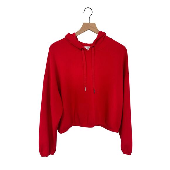 SPANX Tops - Spanx Air Essentials Cropped Workout Hoodie Red Like New Size XL